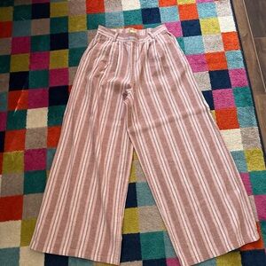 American Eagle Outfitters Pink Striped Wide Leg Pants